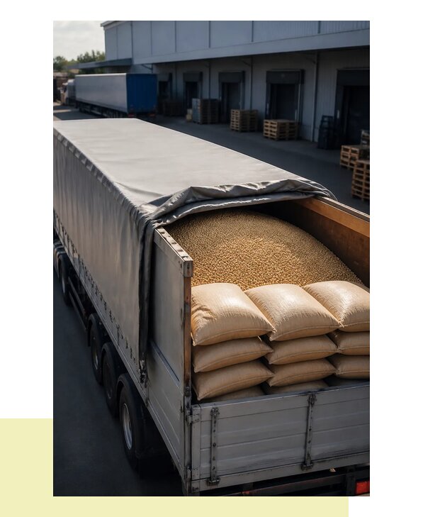 Перевозка гороха и других зерновых культур в Лабинск